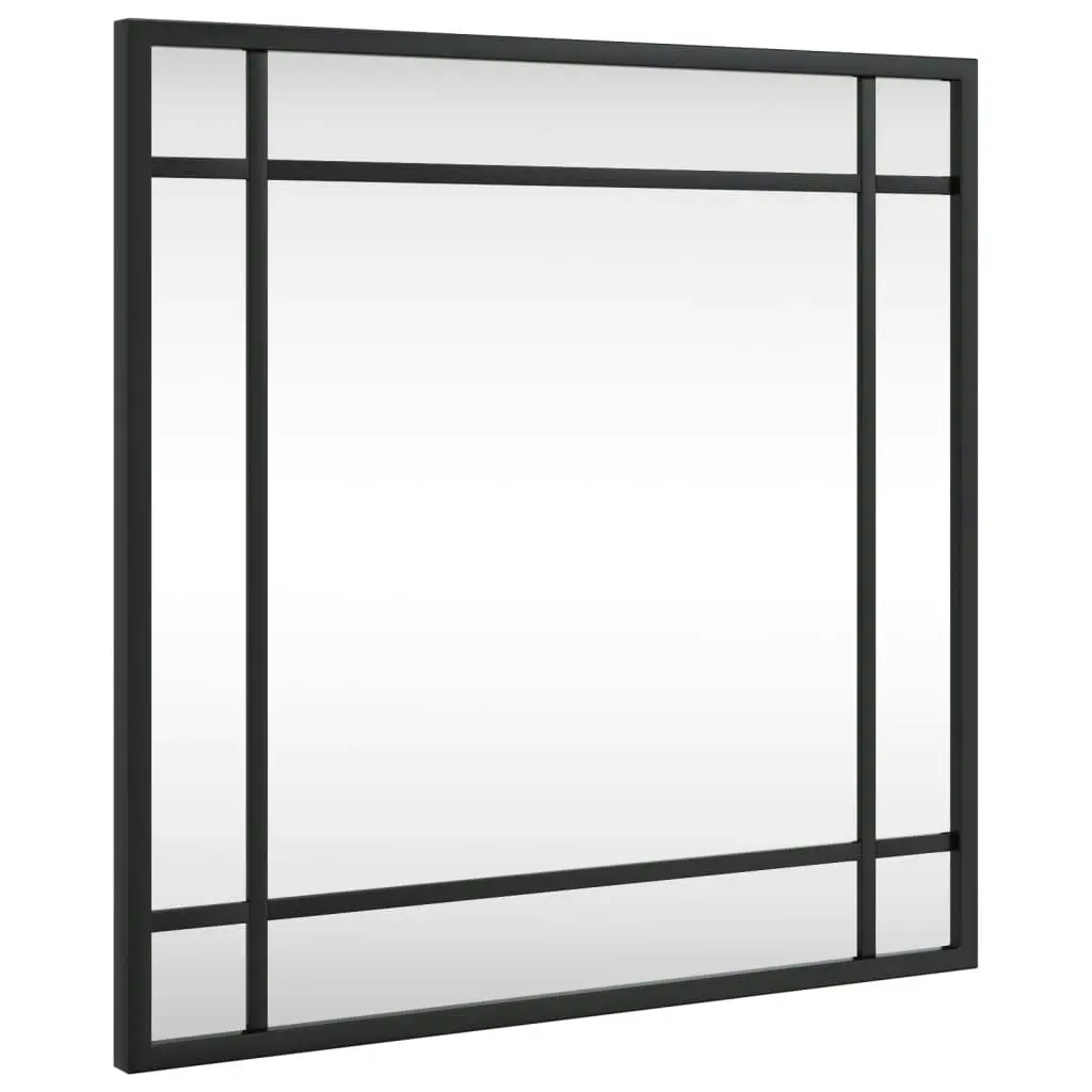 Wall Mirror Black 40x40 cm Square Iron 358633