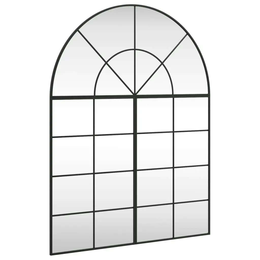 Wall Mirror Black 100x130 cm Arch Iron 3200613