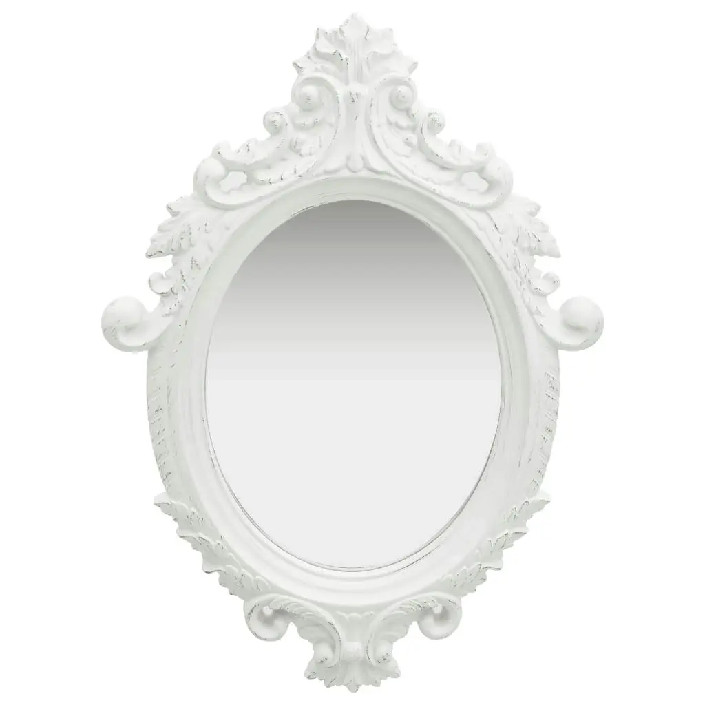 Wall Mirror Castle Style 56x76 cm White 320356