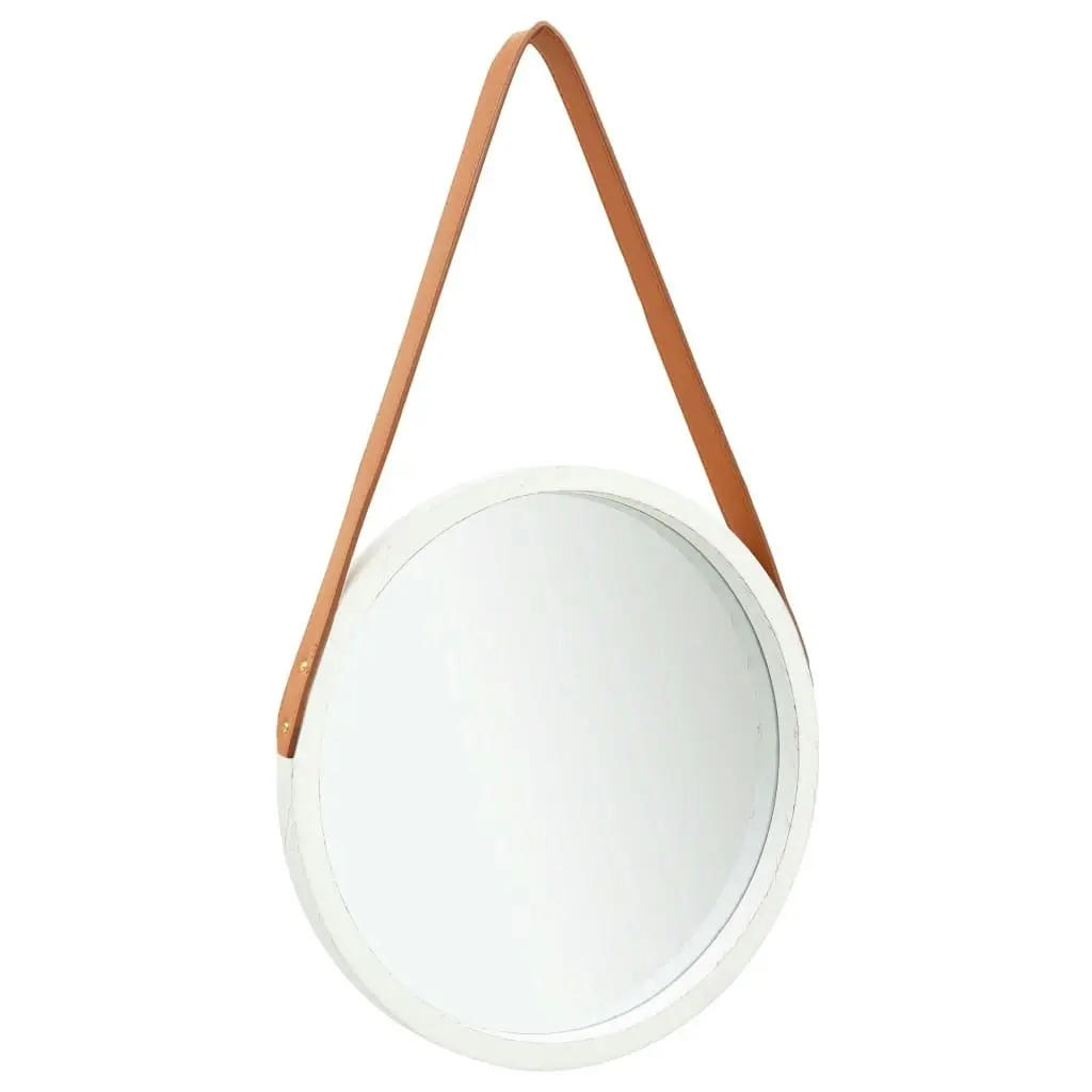 Wall Mirror with Strap 40 cm White 320360