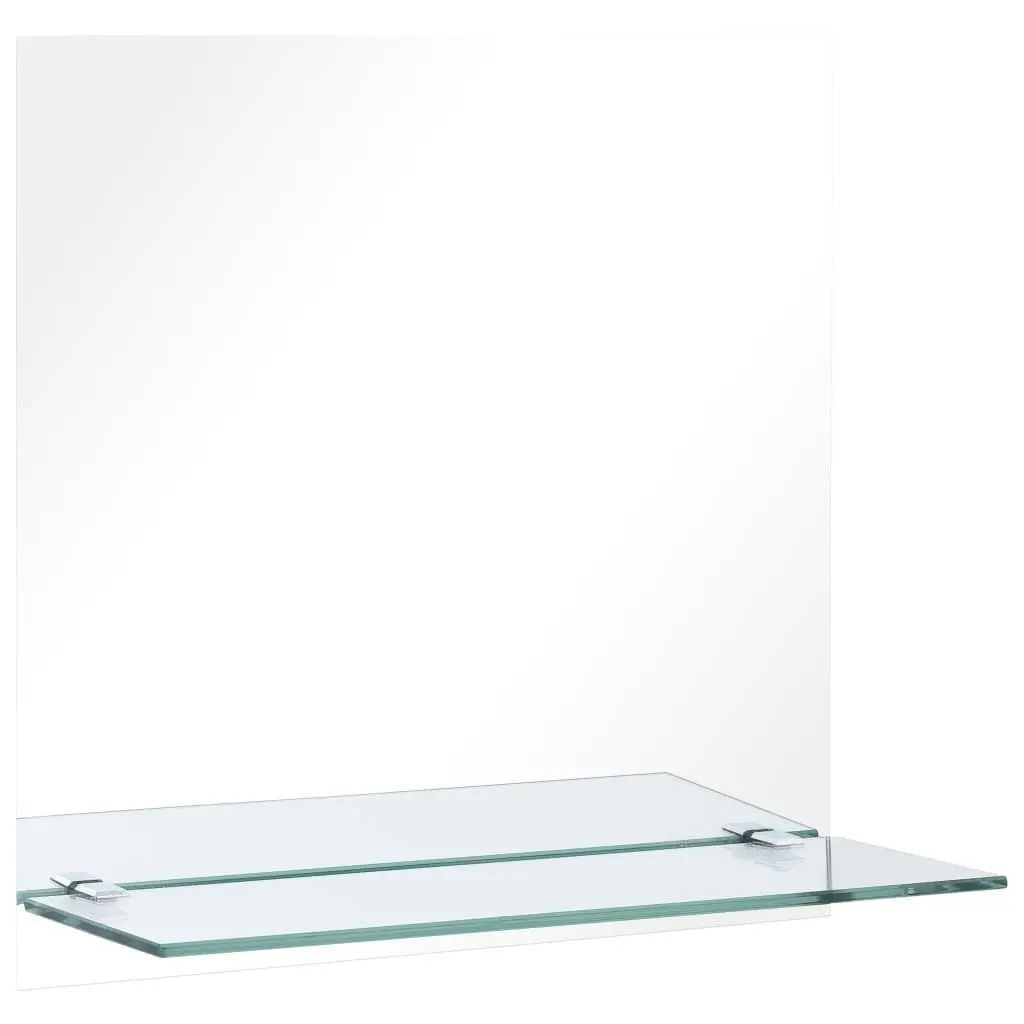 Wall Mirror with Shelf 40x40 cm Tempered Glass 249436