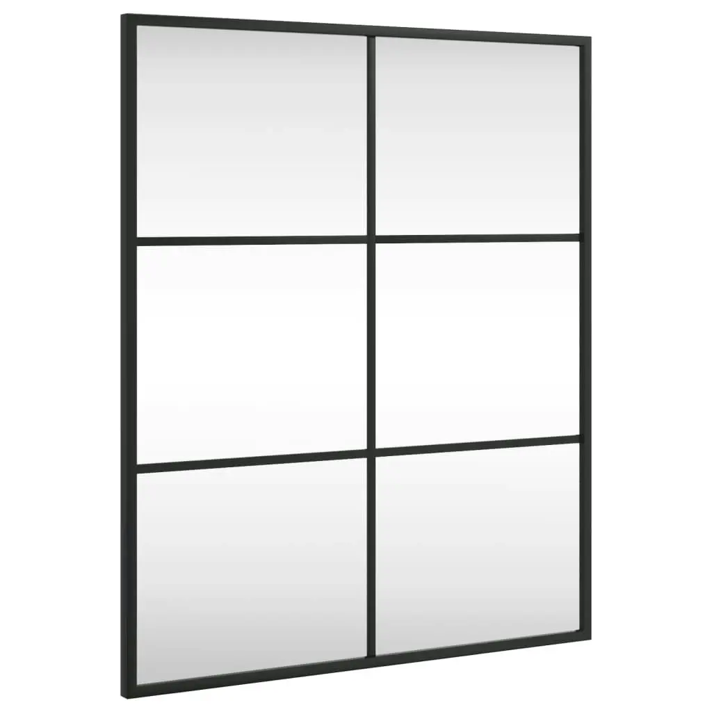 Wall Mirror Black 50x60 cm Rectangle Iron 358647