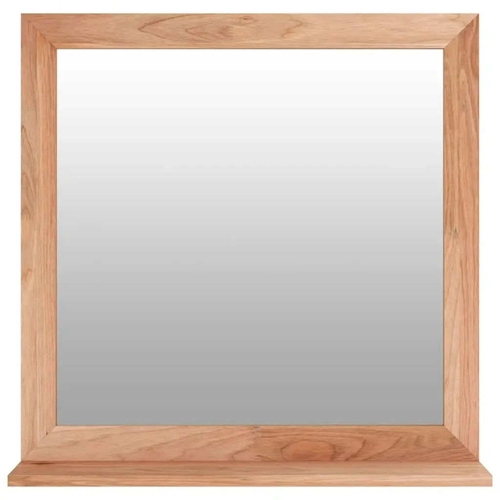 Wall Mirror 55x55 cm Solid Wood Walnut 350358