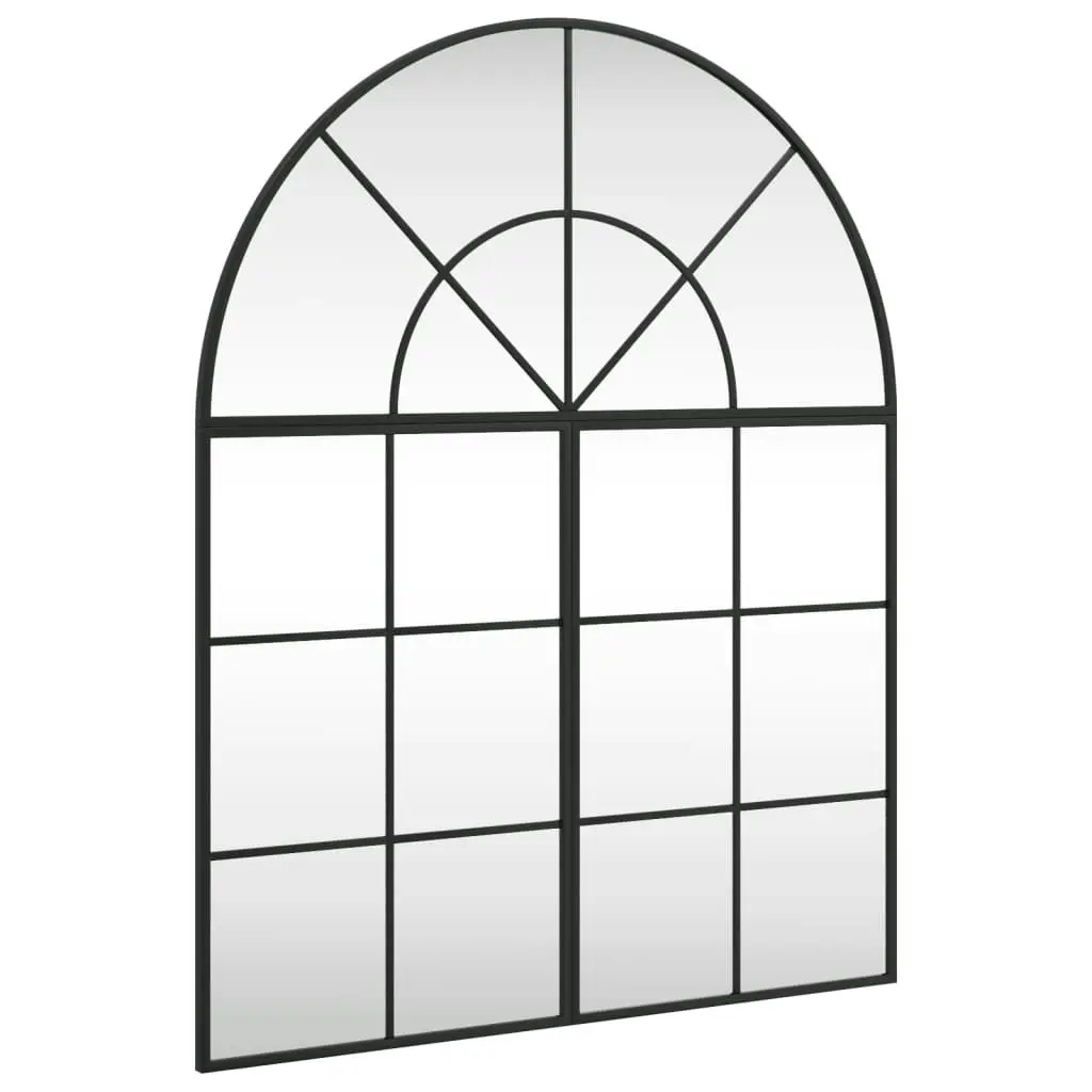 Wall Mirror Black 80x100 cm Arch Iron 3200632