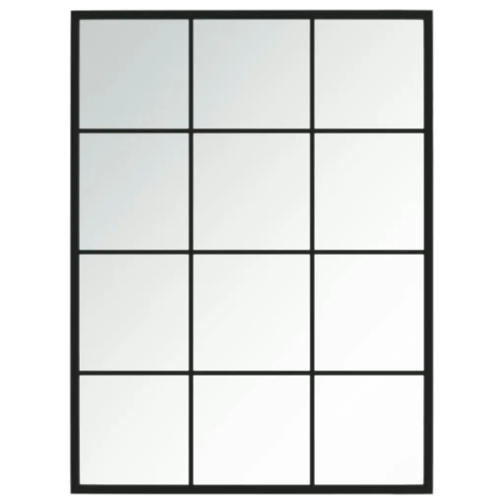 Wall Mirror Black 80x60 cm Metal 342207