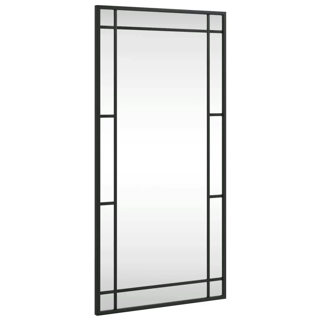 Wall Mirror Black 40x80 cm Rectangle Iron 358629