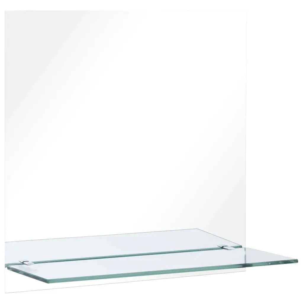 Wall Mirror with Shelf 60x60 cm Tempered Glass 249439