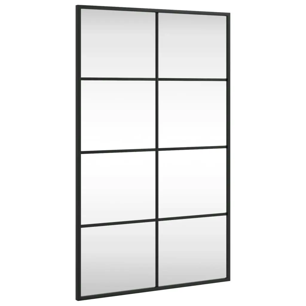 Wall Mirror Black 50x80 cm Rectangle Iron 358648