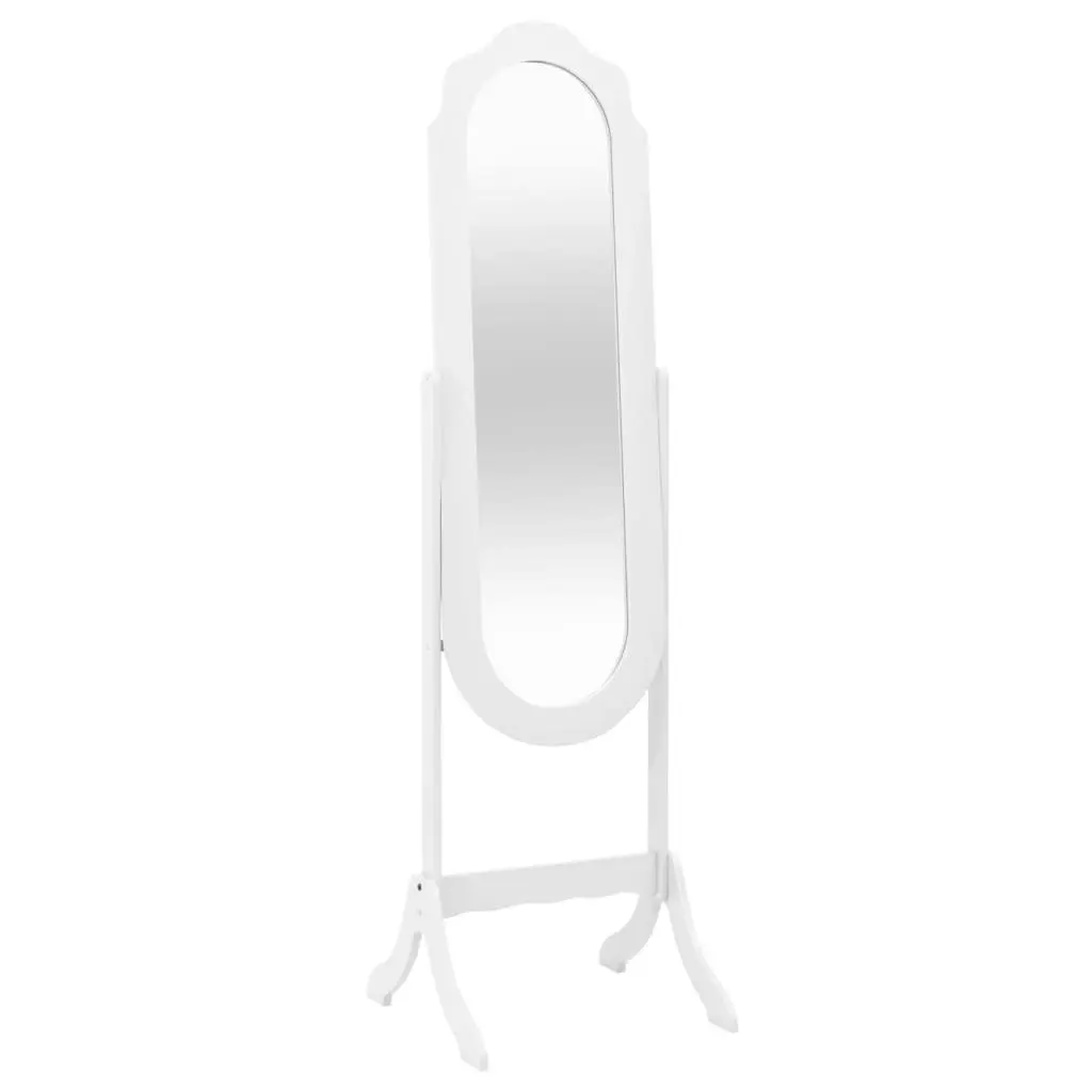 Free Standing Mirror White 45.5x47.5x160 cm Engineered Wood 353904