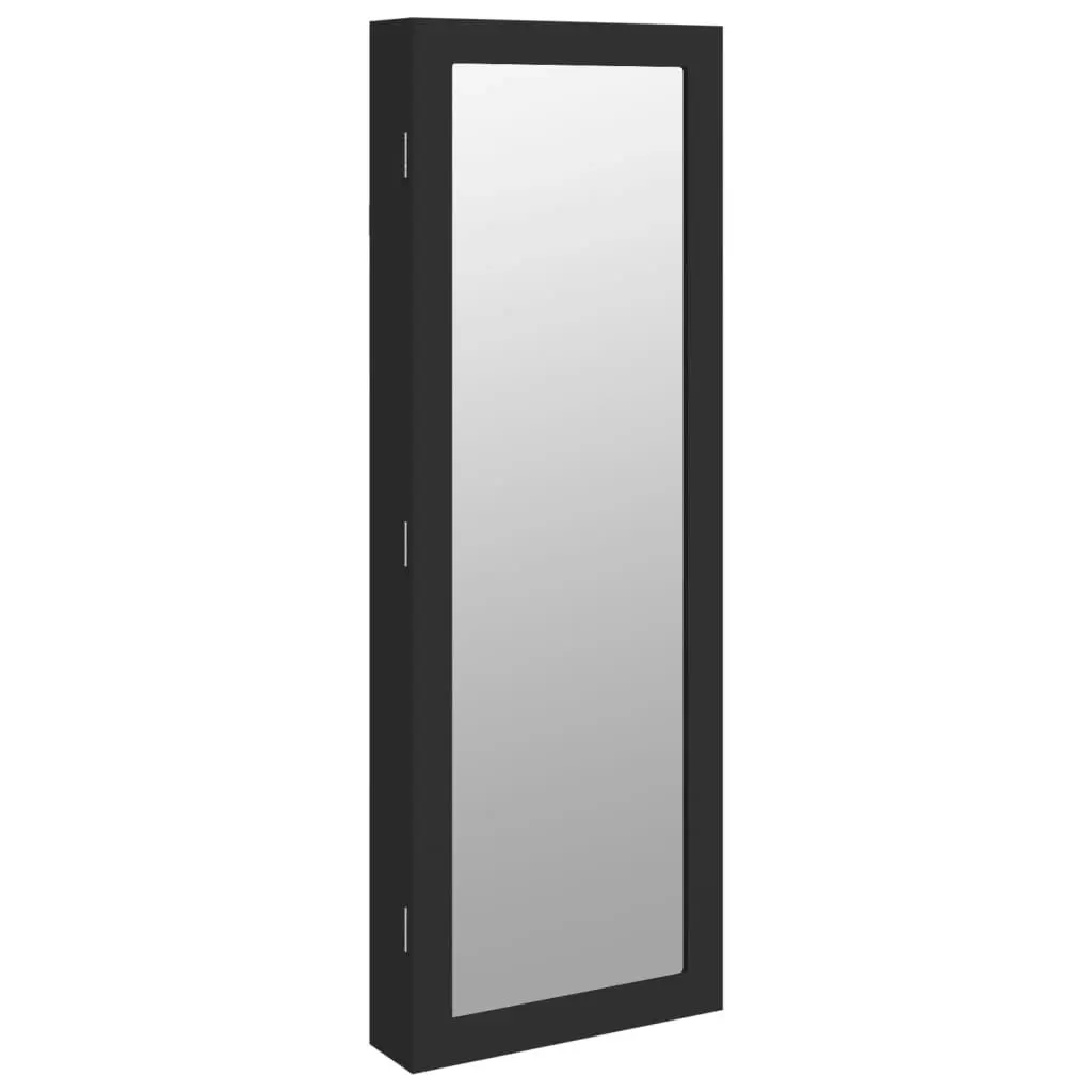 Mirror Jewellery Cabinet Wall Mounted Black 37.5x10x106 cm 353218