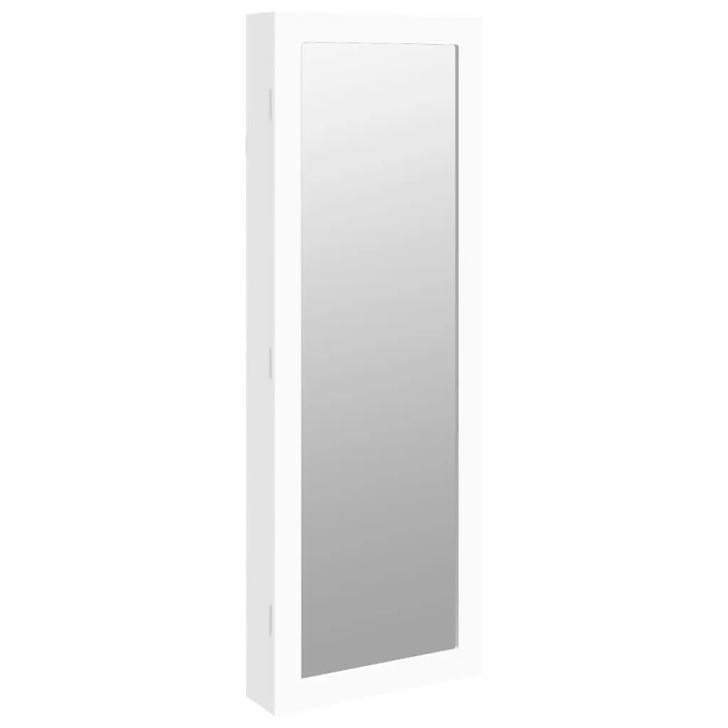 Mirror Jewellery Cabinet Wall Mounted White 37.5x10x106 cm 353217