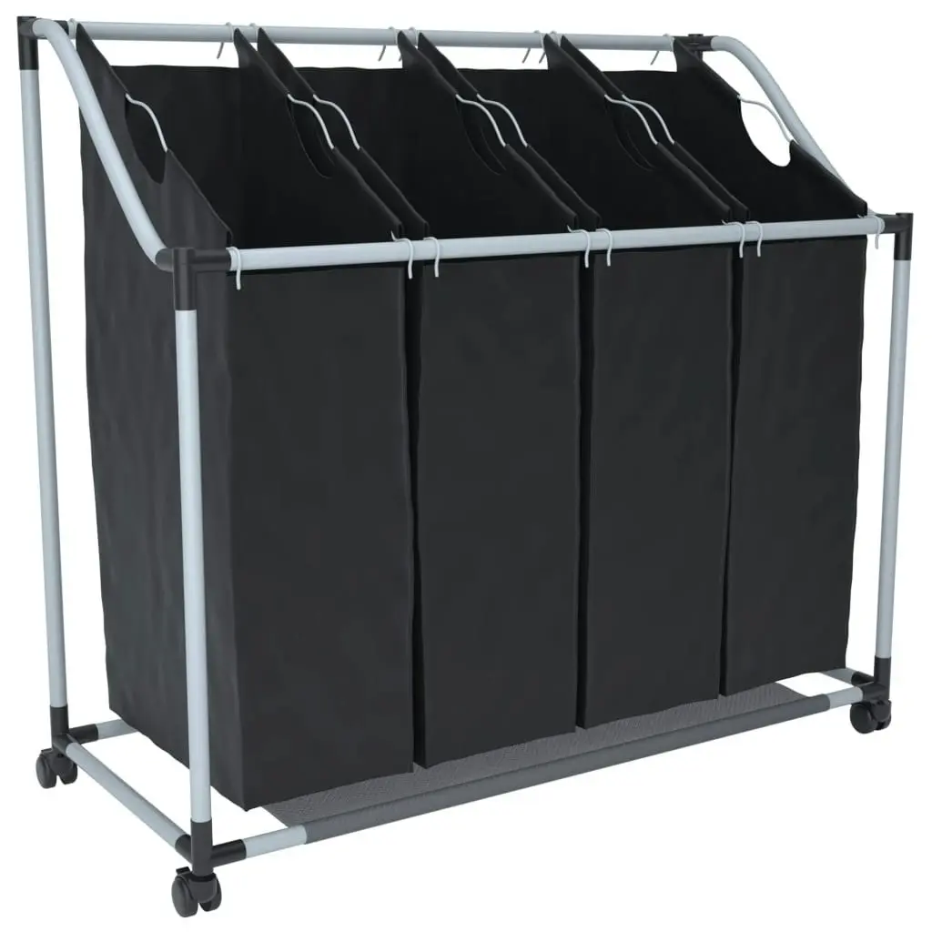 Laundry sorter with 4 bags black grey 240367