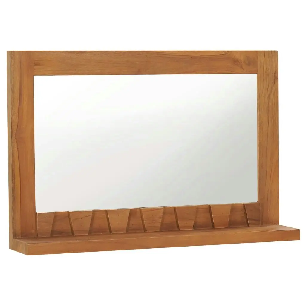 Wall Mirror with Shelf 60x12x40 cm Solid Teak Wood 289071