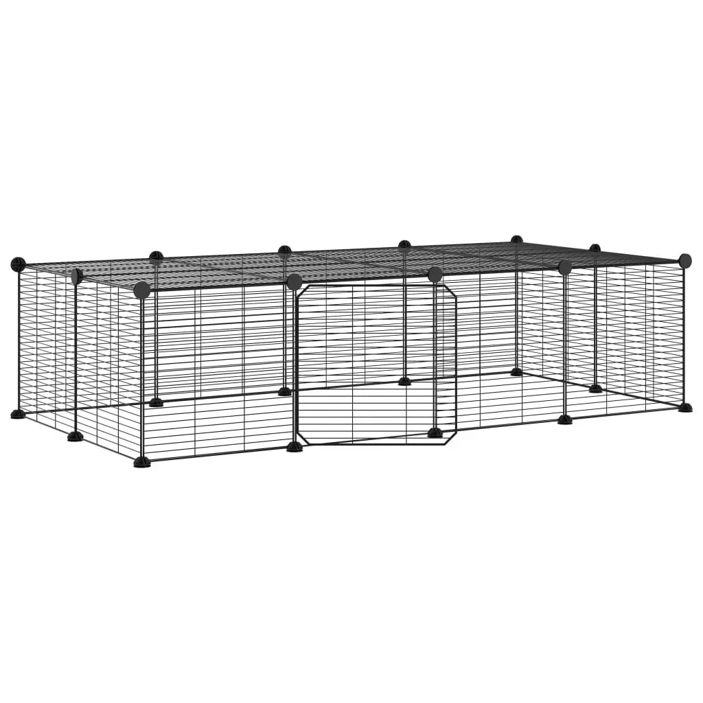 20-Panel Pet Cage with Door Black 35x35 cm Steel 3114058