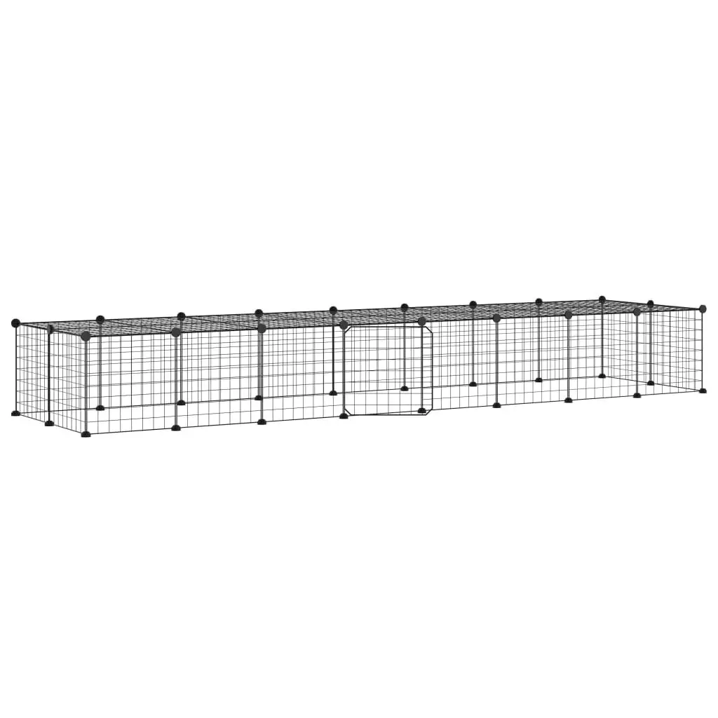 36-Panel Pet Cage with Door Black 35x35 cm Steel 3114057