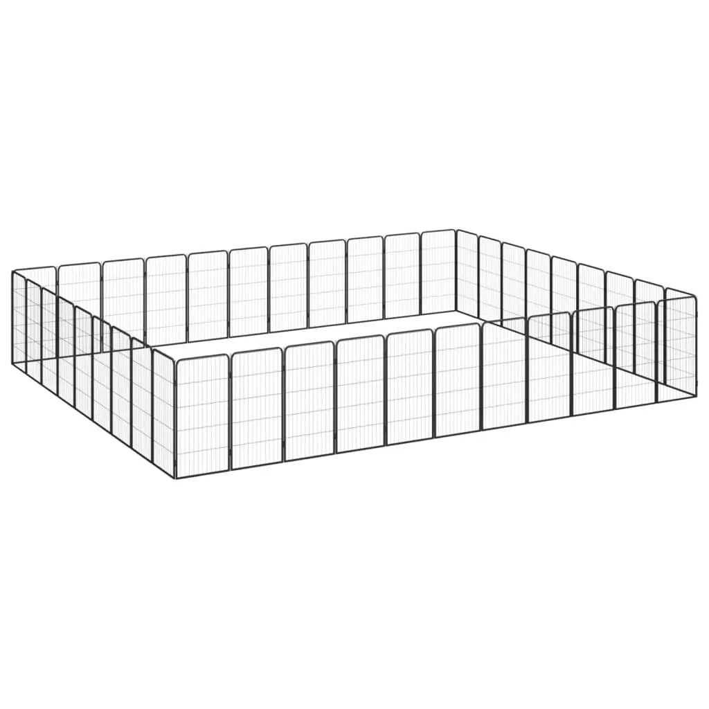 40-Panel Dog Playpen Black 50x100 cm Powder-coated Steel 3115966