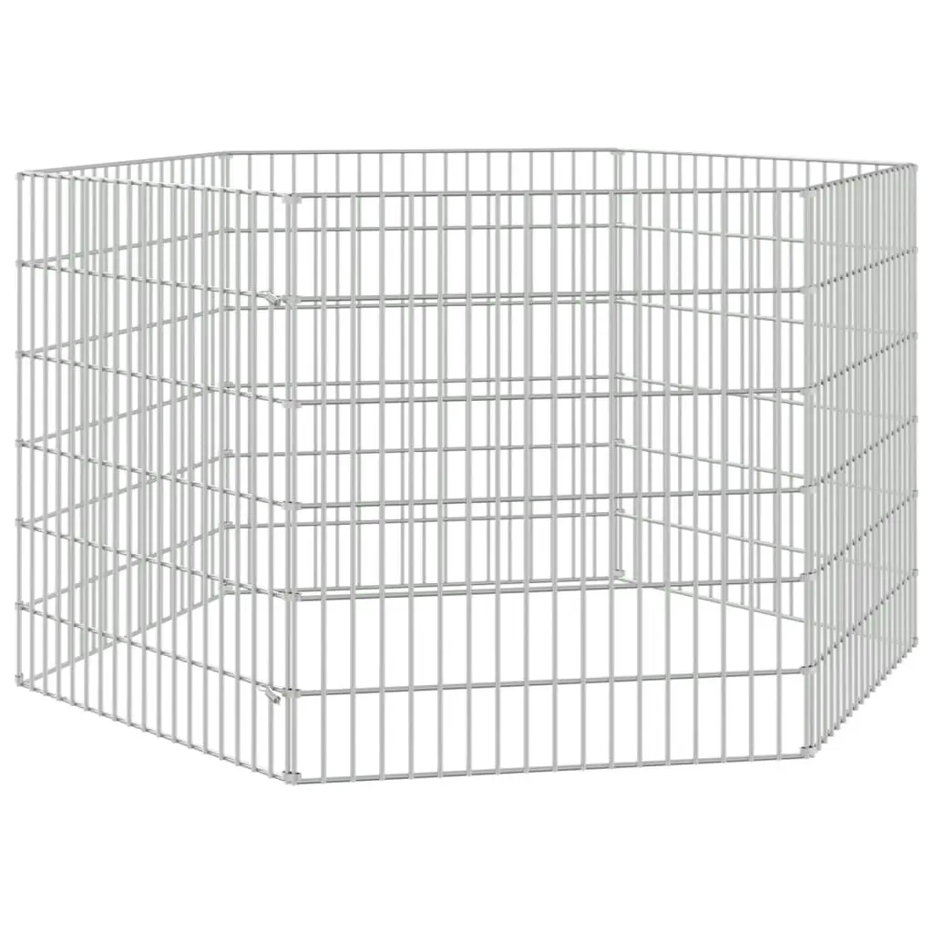 6-Panel Rabbit Cage 54x60 cm Galvanised Iron 171573