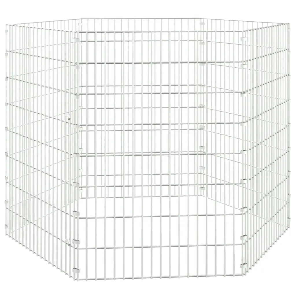 6-Panel Rabbit Cage 54x80 cm Galvanised Iron 171577