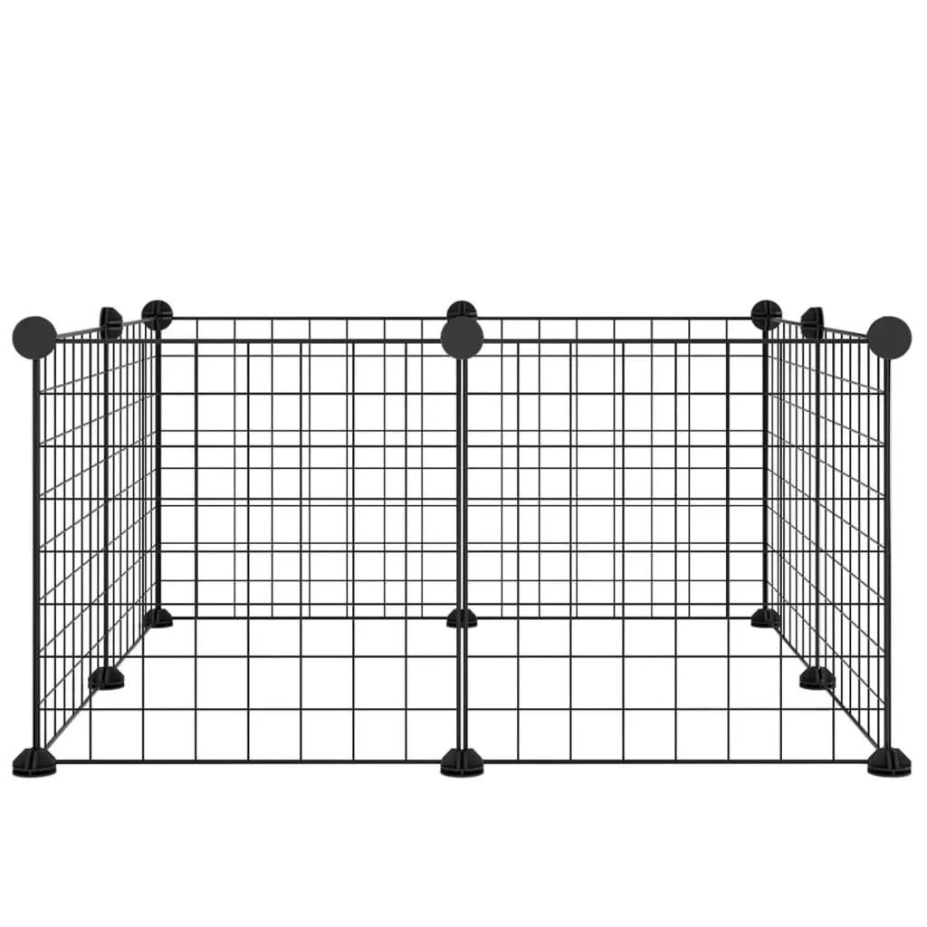 8-Panel Pet Cage Black 35x35 cm Steel 171621