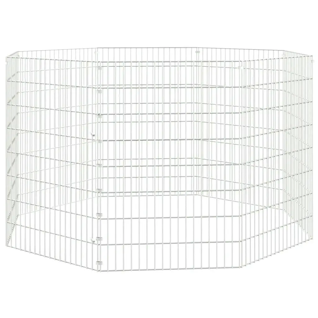 8-Panel Rabbit Cage 54x80 cm Galvanised Iron 171578