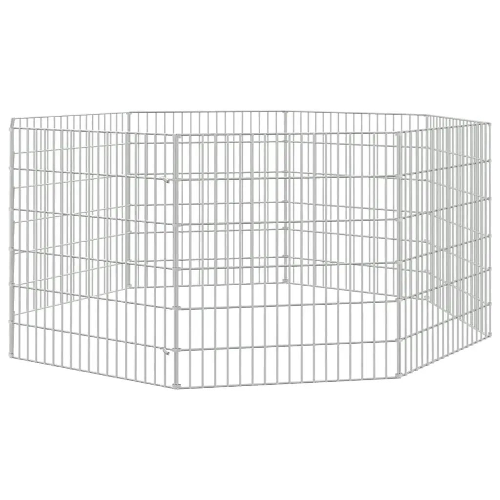 8-Panel Rabbit Cage 54x60 cm Galvanised Iron 171574