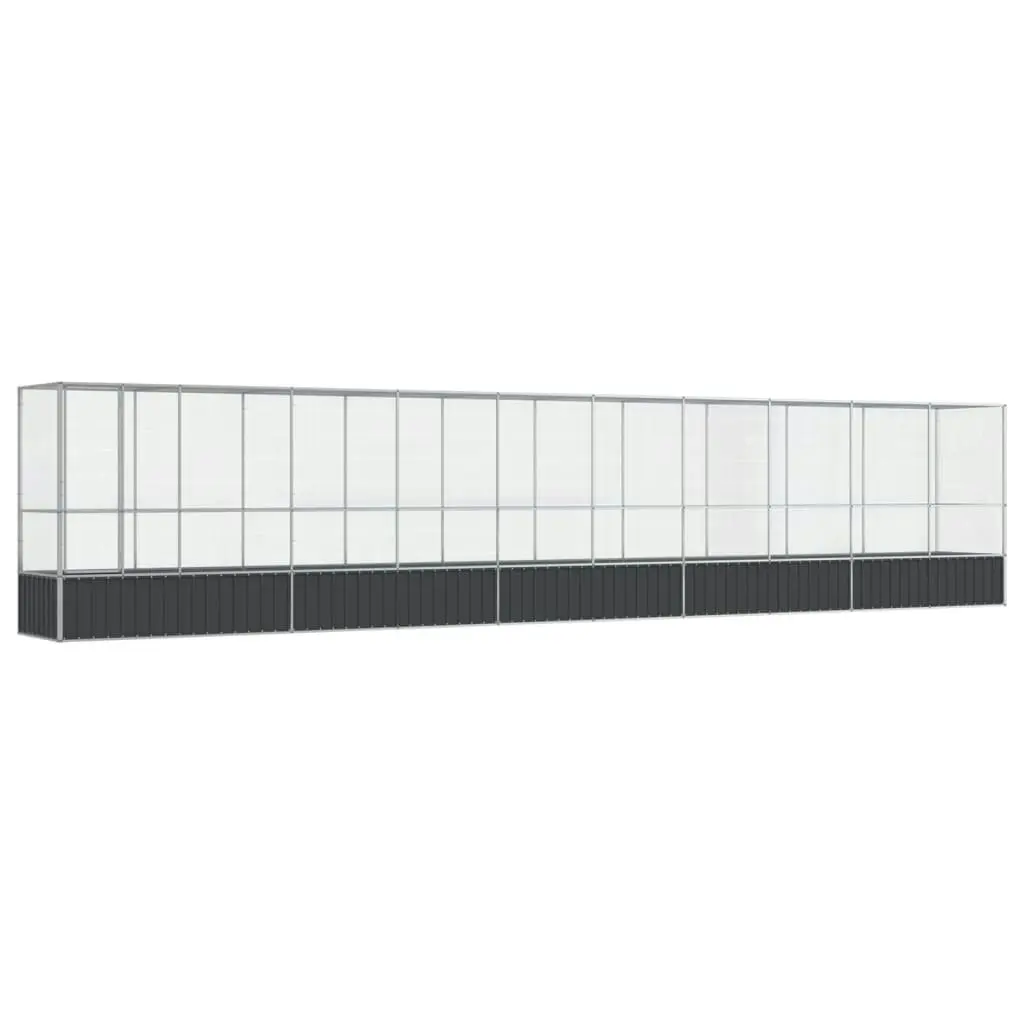 Aviary with Extension Silver 1042.5x107x212 cm Steel 3214270