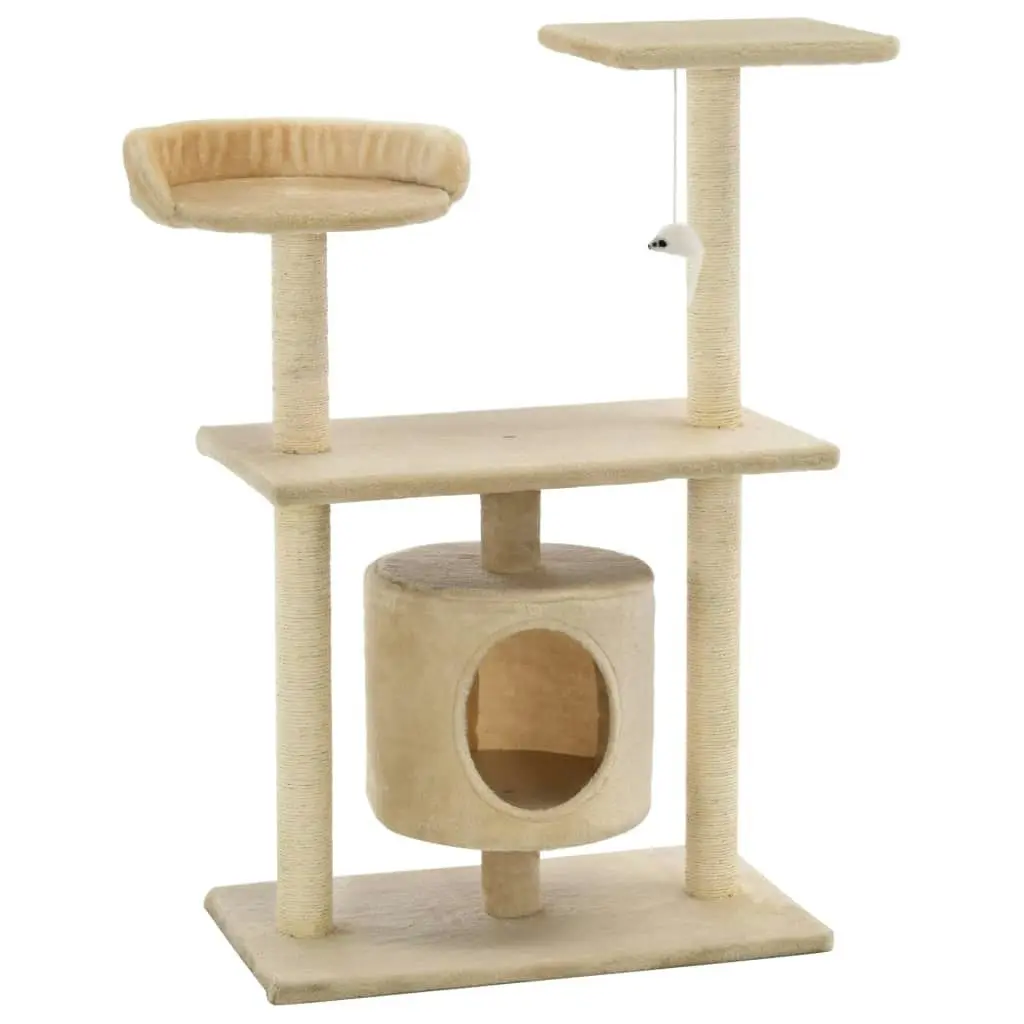 Cat Tree with Sisal Scratching Posts 95 cm Beige 170514