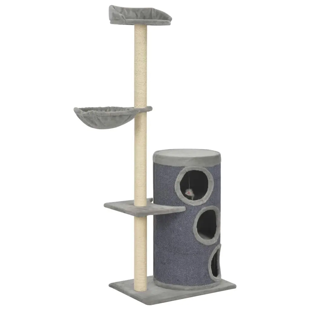 Cat Tree with Sisal Scratching Posts Grey 148 cm 170668