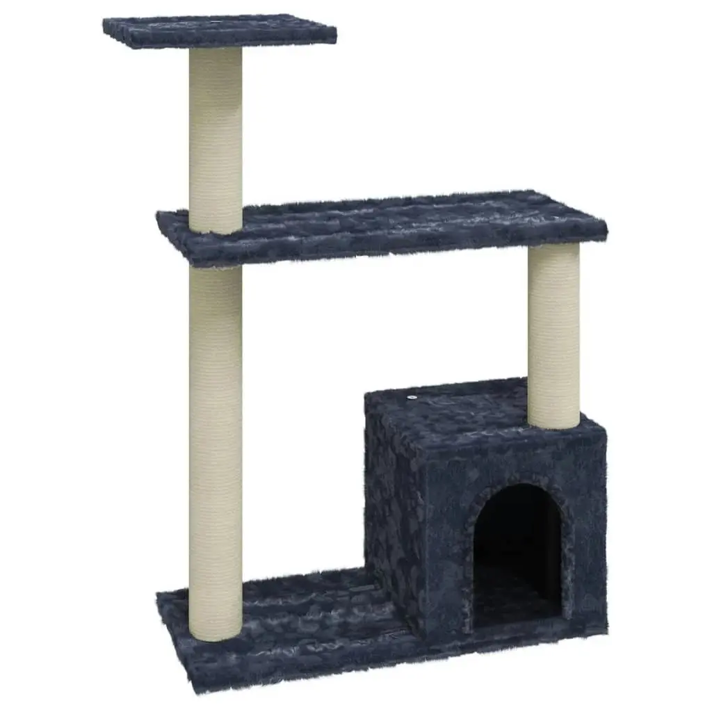 Cat Tree with Sisal Scratching Posts Dark Grey 70 cm 171435