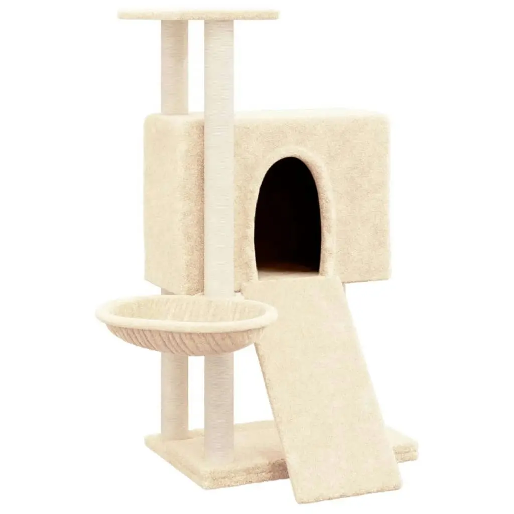 Cat Tree with Sisal Scratching Posts Cream 96 cm 171645