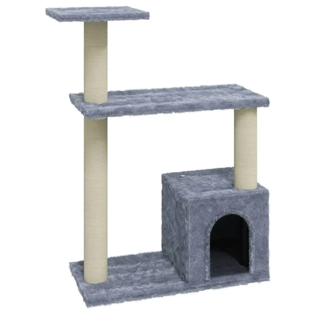 Cat Tree with Sisal Scratching Posts Light Grey 70 cm 171434