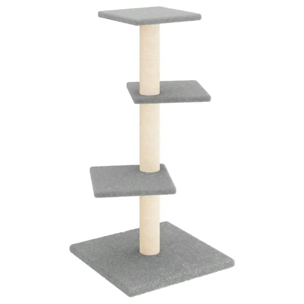 Cat Tree with Sisal Scratching Posts Light Grey 70 cm 171754