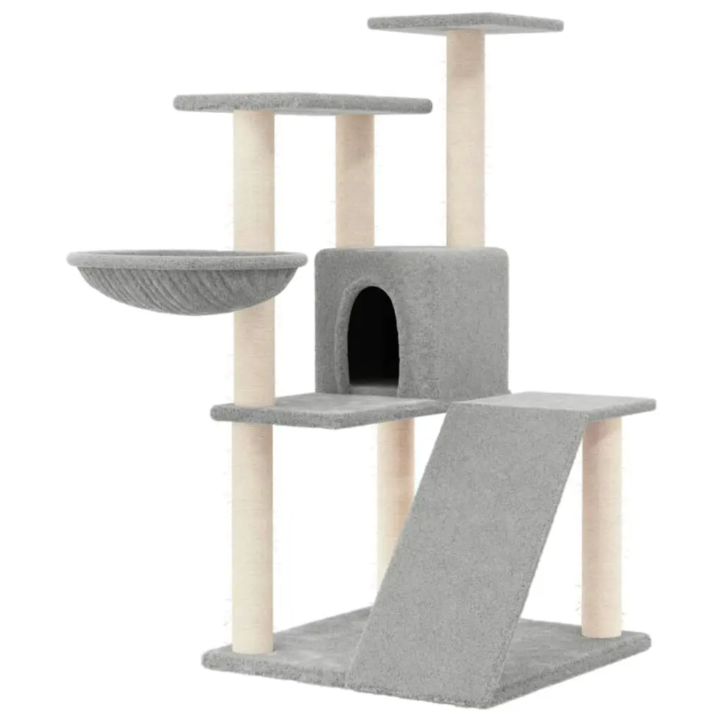 Cat Tree with Sisal Scratching Posts Light Grey 94 cm 171703