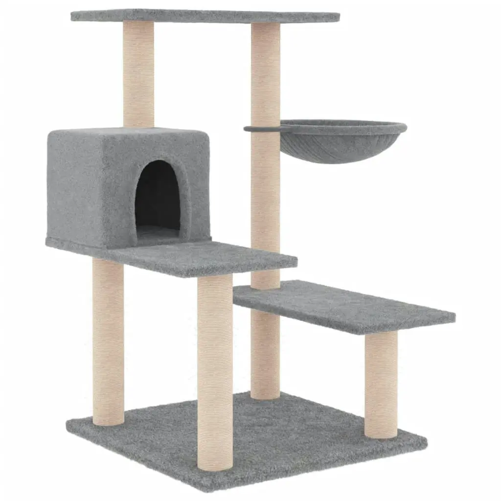 Cat Tree with Sisal Scratching Posts Light Grey 82.5 cm 172386