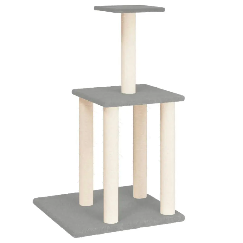 Cat Tree with Sisal Scratching Posts Light Grey 85.5 cm 171739