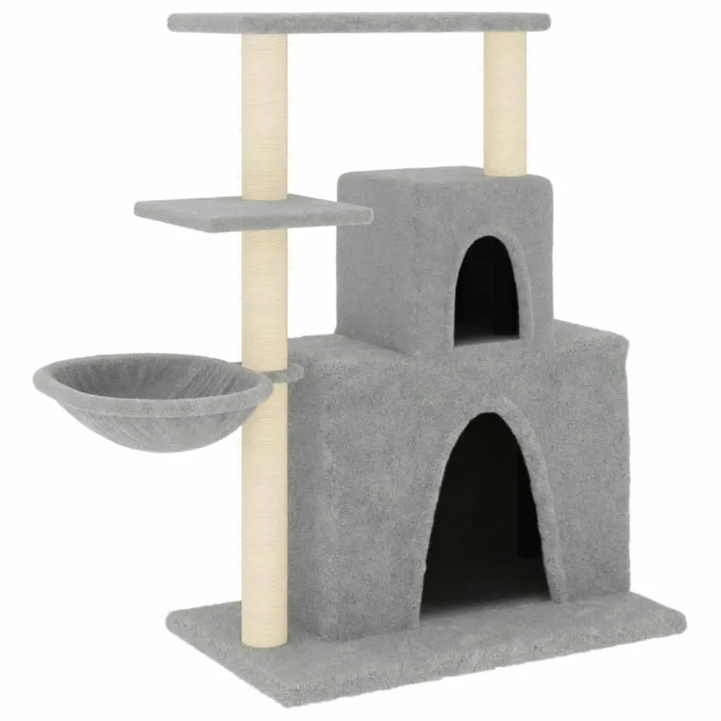 Cat Tree with Sisal Scratching Posts Light Grey 83 cm 171766