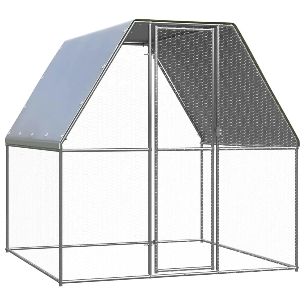 Chicken Cage Silver and Grey 2x2x2 m Galvanised Steel 155886