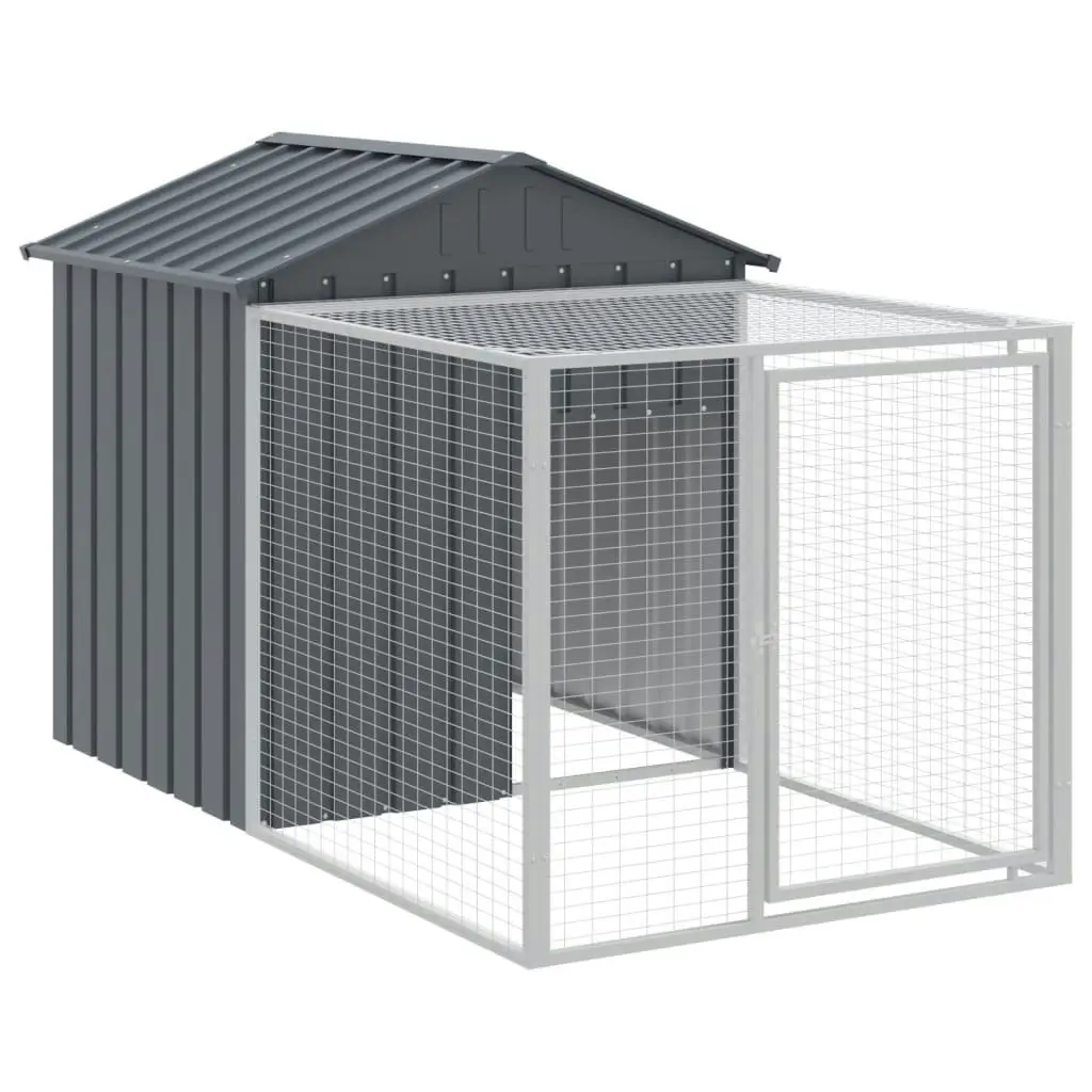 Chicken Cage with Run Anthracite 117x201x123 cm Galvanised Steel 172353