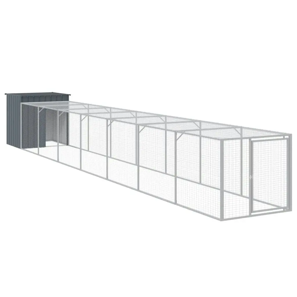 Chicken Cage with Run Anthracite 110x813x110 cm Galvanised Steel 3189091