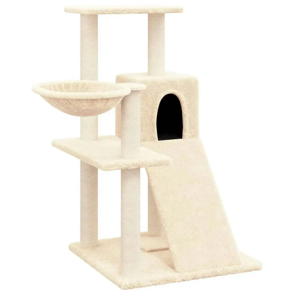 Cat Tree with Sisal Scratching Posts Cream 82 cm 171666