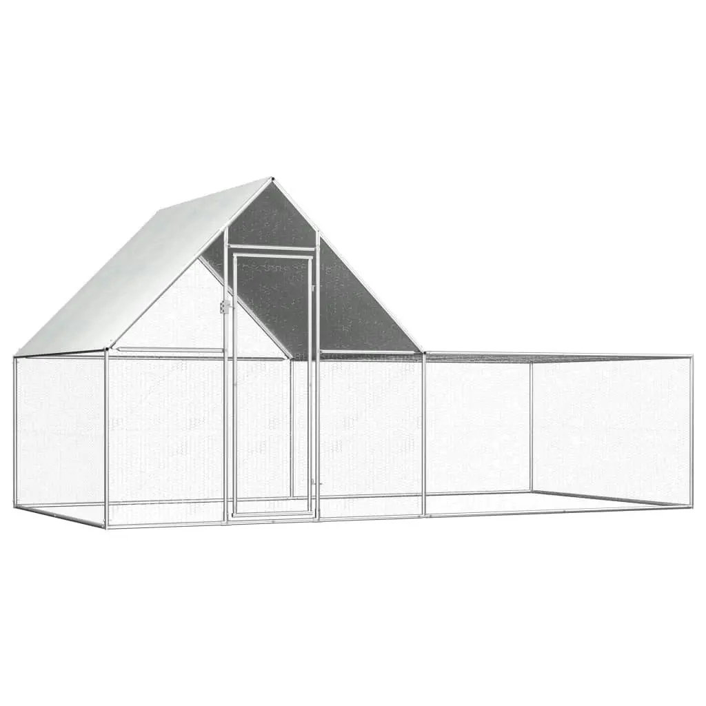 Chicken Coop 4x2x2 m Galvanised Steel 144556