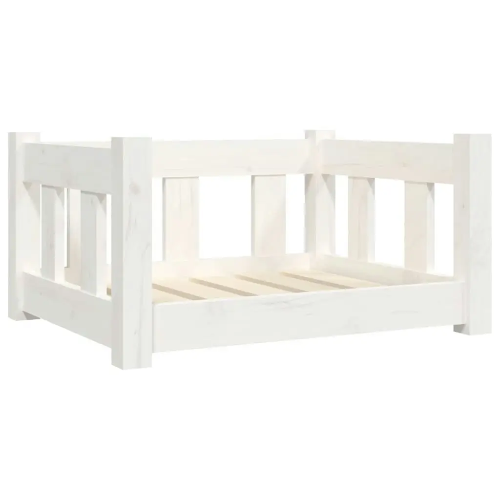 Dog Bed White 55.5x45.5x28 cm Solid Wood Pine 820183