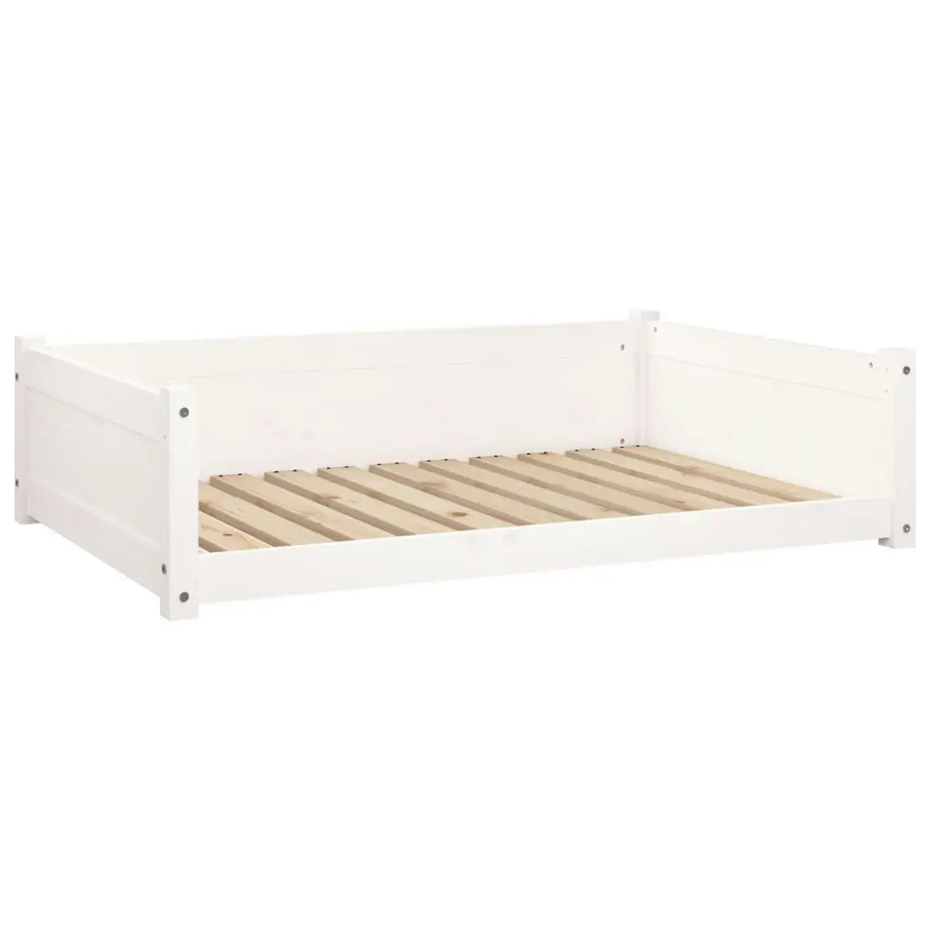 Dog Bed White 105.5x75.5x28 cm Solid Pine Wood 821463