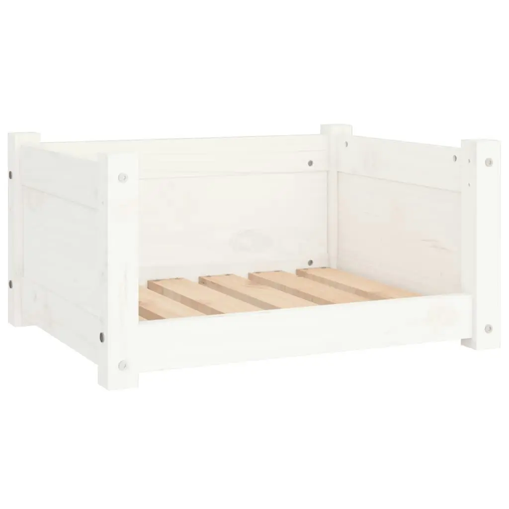 Dog Bed White 55.5x45.5x28 cm Solid Pine Wood 821443