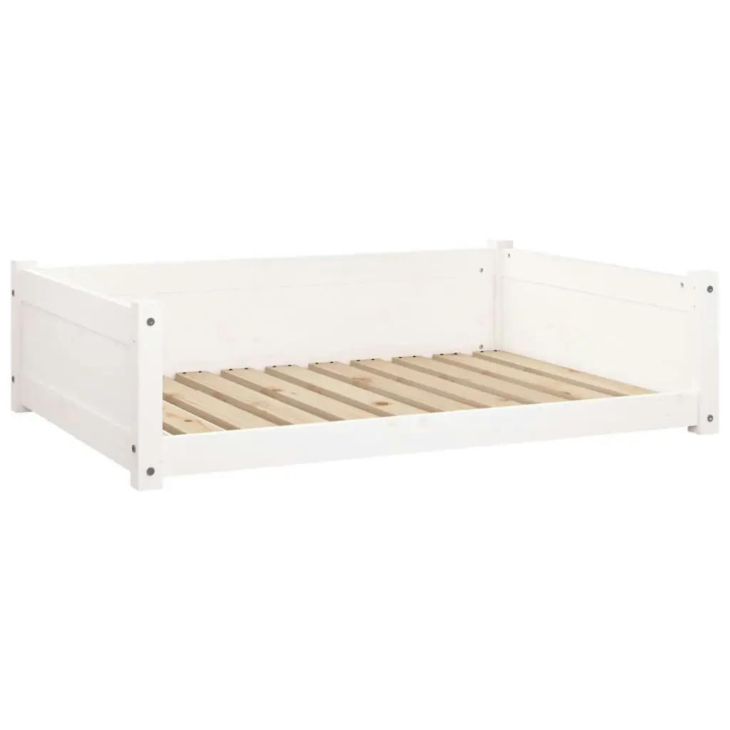 Dog Bed White 95.5x65.5x28 cm Solid Pine Wood 821458