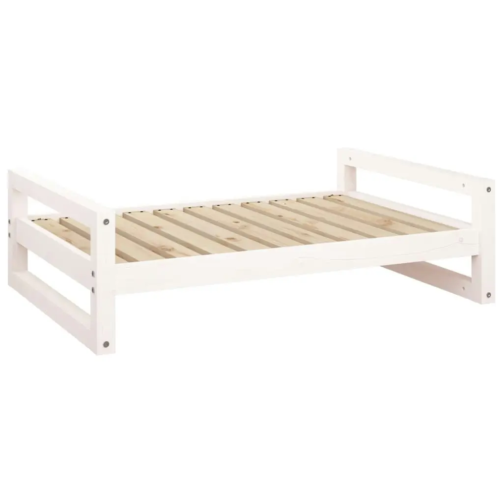 Dog Bed White 95.5x65.5x28 cm Solid Pine Wood 821483