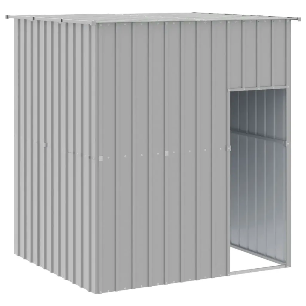 Dog House with Roof Light Grey 165x153x181 cm Galvanised Steel 172364