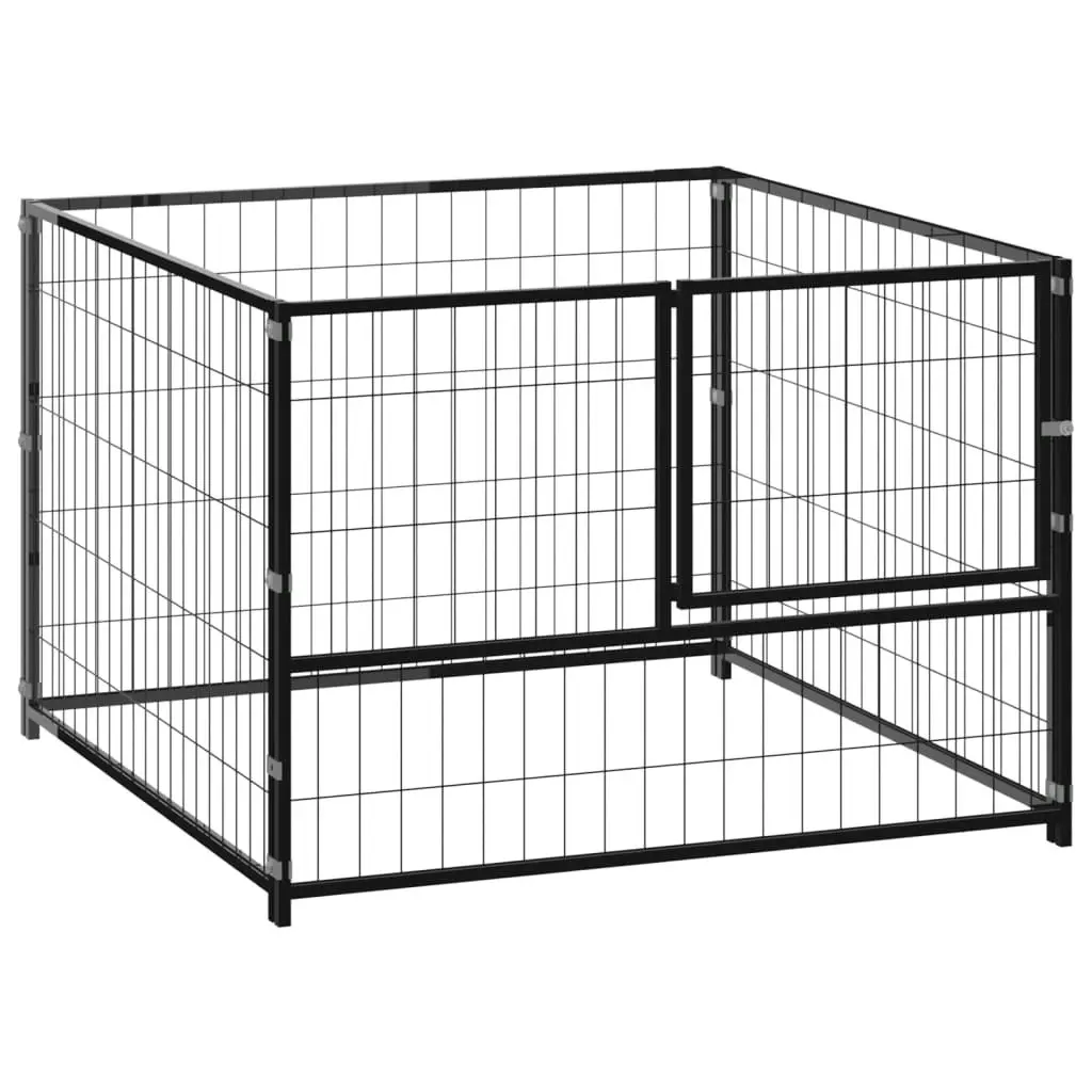 Dog Kennel Black 100x100x70 cm Steel 150789