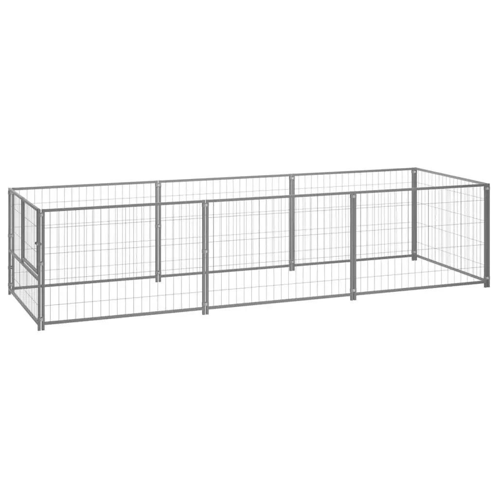 Dog Kennel Silver 3 mÂ² Steel 3082101