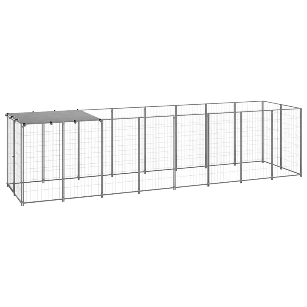 Dog Kennel Silver 4.84 mÂ² Steel 3082203